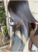 大人かわいい小顔ハイライトカラー透け感ストレート