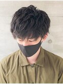 爽やかメンズ☆ビジネスショートマッシュ黒髪透明感カラー