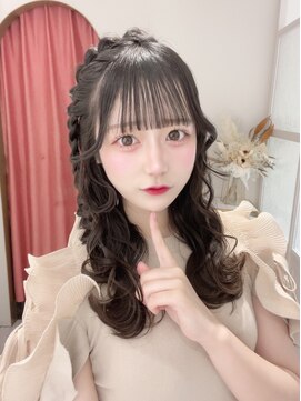 ランド 原宿表参道(LAND) ☆アイドル前髪ぱっつんカット編み込みヘアアレンジ