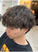 波巻きスパイラルパーマメンズマッシュパーマツイストパーマ