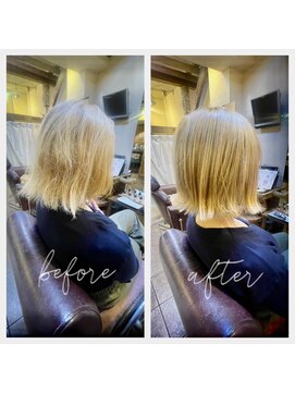 アックスピュア(axe pure) ハイトーンカラー☆ラフな外ハネスタイル