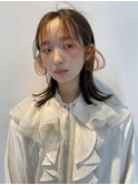 ポイントブリーチでイメチェン　エアリーオレンジレイヤー