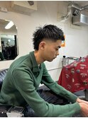 べリーショートダークアッシュニュアンスパーマ韓国マッシュ