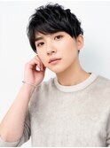 爽やかメンズ☆ビジネスショートマッシュ黒髪透明感カラー