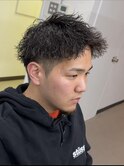 爽やか無造作ビジネスツーブロックアップバングショート