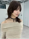 くびれウルフ透明感アッシュグレージュカラー