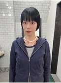 切りっぱなし×ミニボブ×黒髪