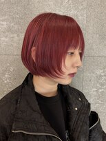ピークアブー 原宿ハラカド(PEEK-A-BOO)&nbsp;☆ボブカット顔まわりレイヤーレッドカラー原宿20代30代40代