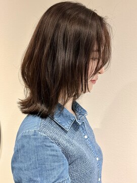 ラミエバイメルト 下北沢(lamie by melt) クビレミディアムレイヤーボブ顔周りカットラベンダーグレージュ