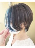 フェイスフレーミング/ブルー/ハンサムショート