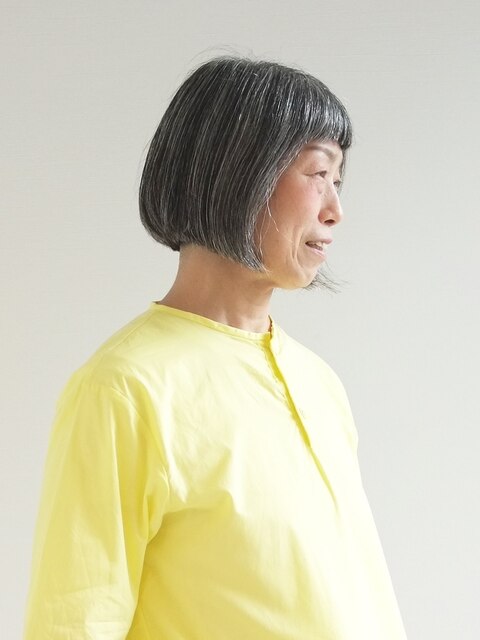 【えがお美容室】60代に人気◎似合わせショートバングボブ