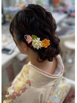 ハナココ 水戸店(hana Coco)&nbsp;訪問着 下めアップ ブライダル お宮参り 和装ヘア 水戸