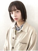 シースルーぱっつんボブ