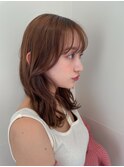 顔まわりカット ミディアムレイヤー 髪質改善 【渋谷】