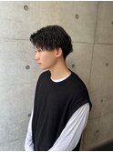 rireニュアンスパーマカルマパーマベリーショートダークアッシュ