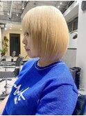 ハイトーンボブ/フェイスレイヤー/ブロンド