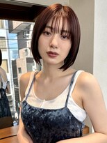 ヤイエ 青山店(yiye) 【20代30代】大人ボブ切りっぱなしボブ前髪あり前下がりボブ
