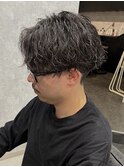 メンズマッシュ/波巻きパーマ/刈り上げ/ツーブロック