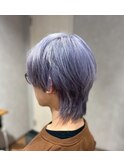 20代30代40代ダブルカラーブリーチ耳掛けシースルーバンク