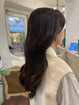 アミュレ(Amule)&nbsp;落ち着き艶感ショコラブラウン韓国風コテ巻き重めロング