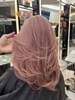 ラピス 渋谷本店(Lapis)&nbsp;ピンクラベンダーカラー/バタフライレイヤーカット/髪質改善