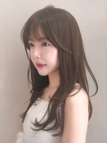 アグノス 青山(Agnos)&nbsp;薄めバングモテ髪うるツヤ小顔カット黒髪小顔ココアベージュ