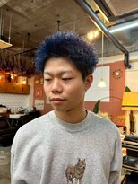 エディ(Edy) メンズスパイキーショートネイビーブルーケアブリーチ眉毛カット
