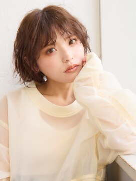 アース 焼津店(HAIR&MAKE EARTH) ミニマムボブ×透け感ブラウン