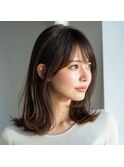 イメチェン/ピンクベージュ/アンブレラカラー/前髪/水戸