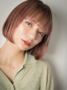 カバーヘア ブリス 北浦和(COVER HAIR bliss) こっくりピンクベージュ小顔フレンチボブx北浦和10代20代30代