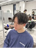 メンズツイスパ刈り上げマッシュ波打ちカール