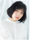 髪質改善ウェットアッシュブラックミニボブf古河20代30代40代