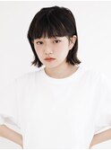黒髪/グレーベージュ/レイヤーロング/前髪パーマ[新宿駅]