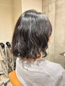ヘアーアンドメイク ファット(Hair&Make PHAT) ナチュラルウェーブスタイルゆるふわ黒髪ボブ20代30代40代