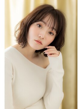 カバーヘア ブリス 志木南口駅前店(COVER HAIR bliss) 透けバング切りっぱなしゆるふわ抜け感ボブパーマZ志木30代40代