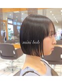20代30代ミニボブ小顔美肌ストレート丸み