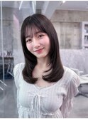 美髪韓国レイヤーイメチェン似合わせチェリーブラウンミニウルフ