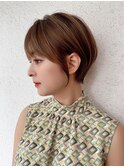 マロンベージュ/ショート/前髪/レイヤー/髪質改善/縮毛矯正/池袋