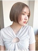 ダブルカラー前髪カットボブミルクティー_F41192