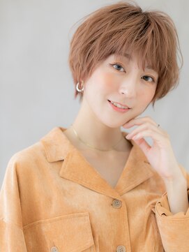 カバーヘア 上尾西口店(COVER HAIR) ハイトーンカラー抜け感小顔ショートマッシュパーマ10代20代W