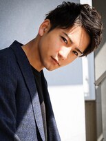七三オールバック　ツイストパーマ　ビジネス　かき上げヘア