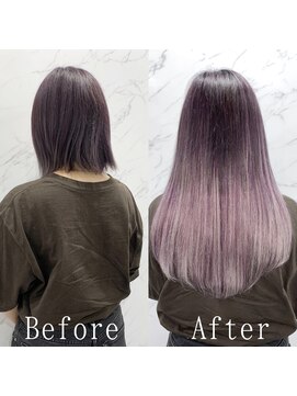 エクステ専門店あるじゃんすー 広島店 ラベンダーピンク#シールエクステ#グラデーションカラー#広島