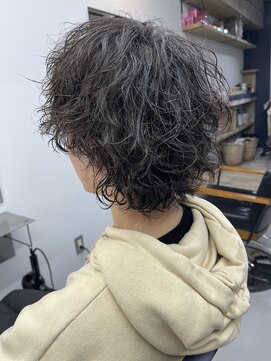 マール 矢場町(MARL) ミディアムパーマ /簡単メンズスタイリング