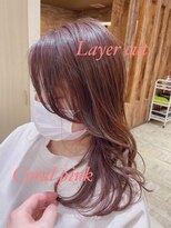ティアラ 桜木町(TIARA)&nbsp;REAL SALON WORK～レイヤー×コーラルピンク
