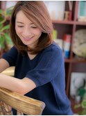 アシンメトリーかきあげ前髪セミディc5戸田公園20代30代40代