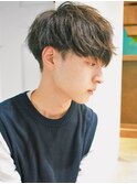 メンズ/マッシュ/センターパート/韓国風/ニュアンスパーマ