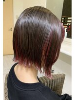 ヘアメイク マルナ 本店(HAIR MAKE MALUNA)&nbsp;【MALUNA ペコ】切りっぱなしボブ×透けるインナーカラー