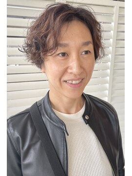 リリー(Lily) 【Lily野田】マッシュショートパーマ30代40代50代前髪なし