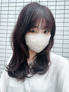 キーゴ 博多(KY-GO.) 黒髪ミディアム/暗めのラベンダー系カラー