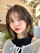 ミンクス渋谷スマートサロン(MINX shibuya smart salon)&nbsp;レイヤーボブミディアムイヤリングカラー
